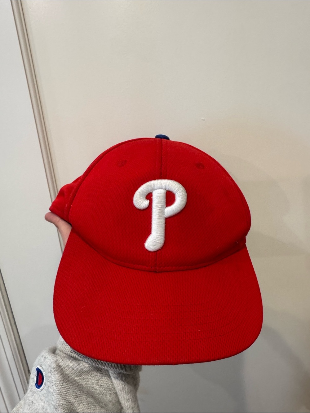 Kids Red Phillies Baseball Cap with White 'P' Logo